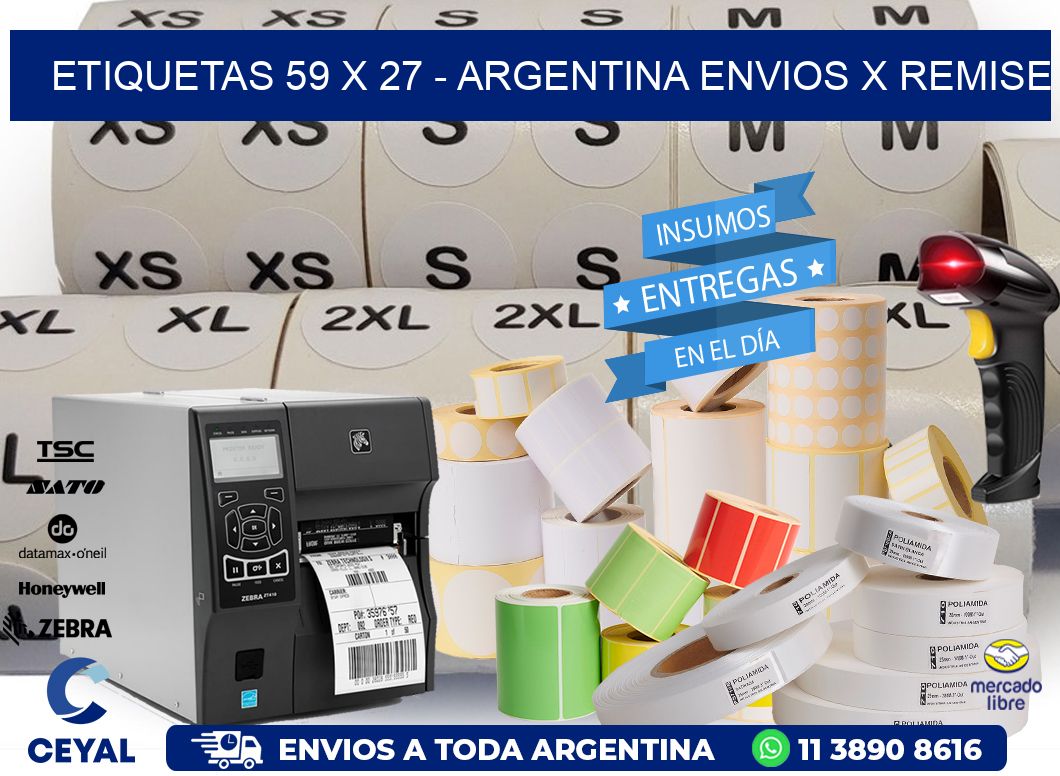 ETIQUETAS 59 x 27 - ARGENTINA ENVIOS X REMISE