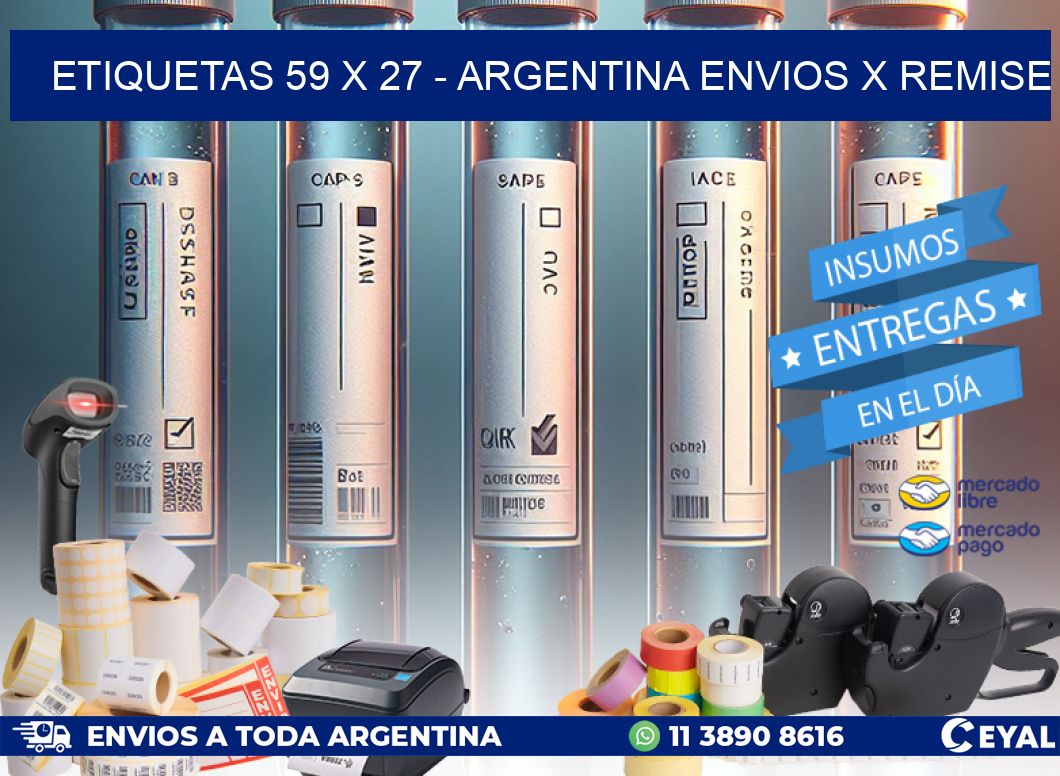 ETIQUETAS 59 x 27 - ARGENTINA ENVIOS X REMISE