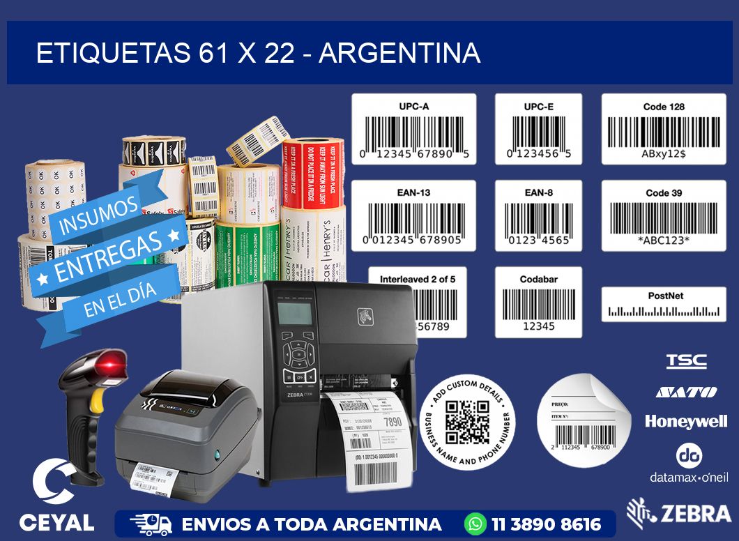 ETIQUETAS 61 x 22 - ARGENTINA