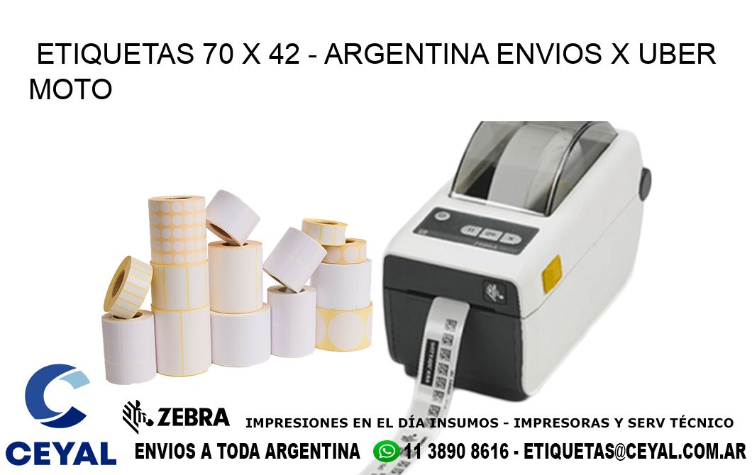 ETIQUETAS 70 x 42 - ARGENTINA ENVIOS X UBER MOTO