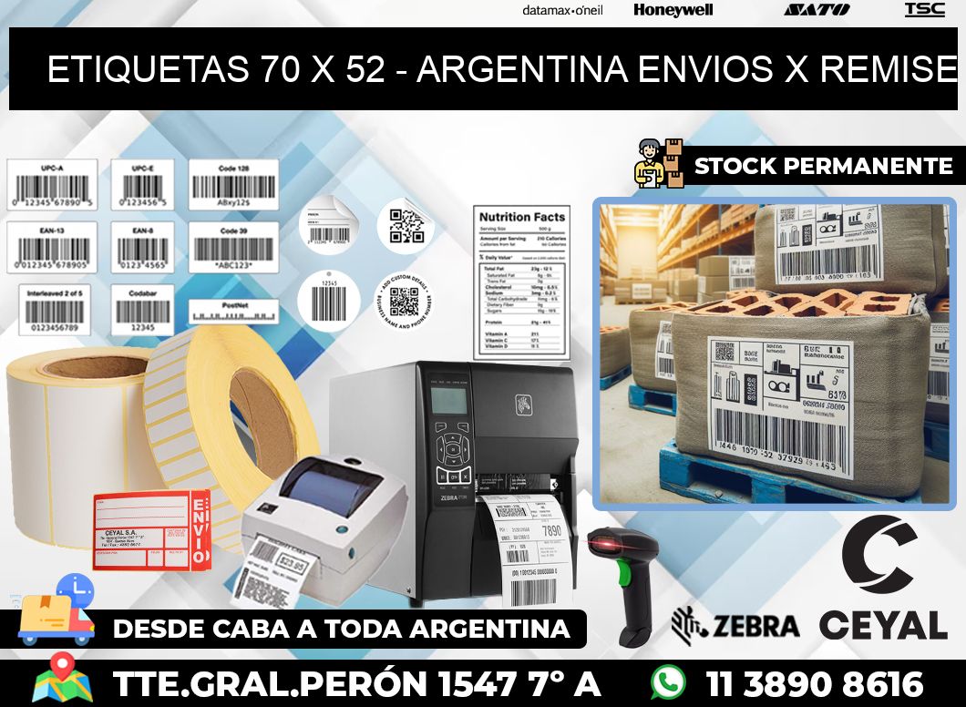 ETIQUETAS 70 x 52 – ARGENTINA ENVIOS X REMISE