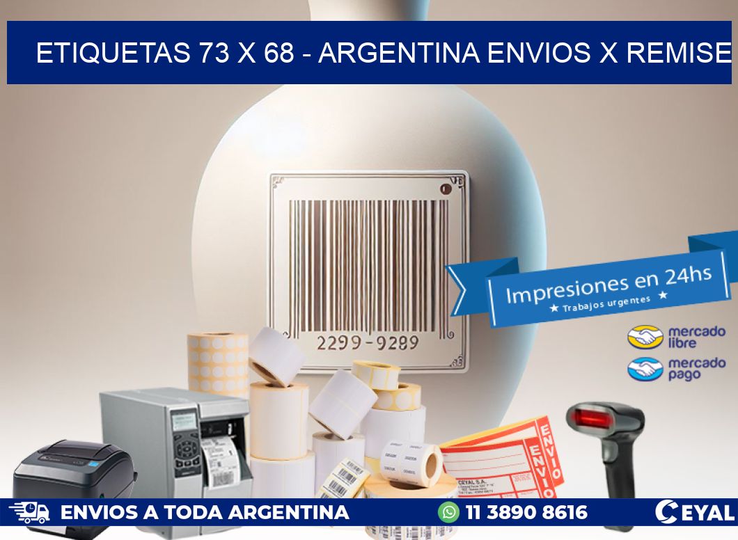 ETIQUETAS 73 x 68 - ARGENTINA ENVIOS X REMISE