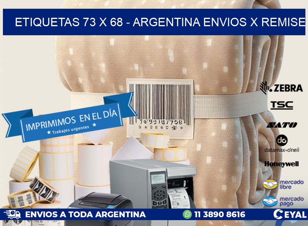 ETIQUETAS 73 x 68 - ARGENTINA ENVIOS X REMISE