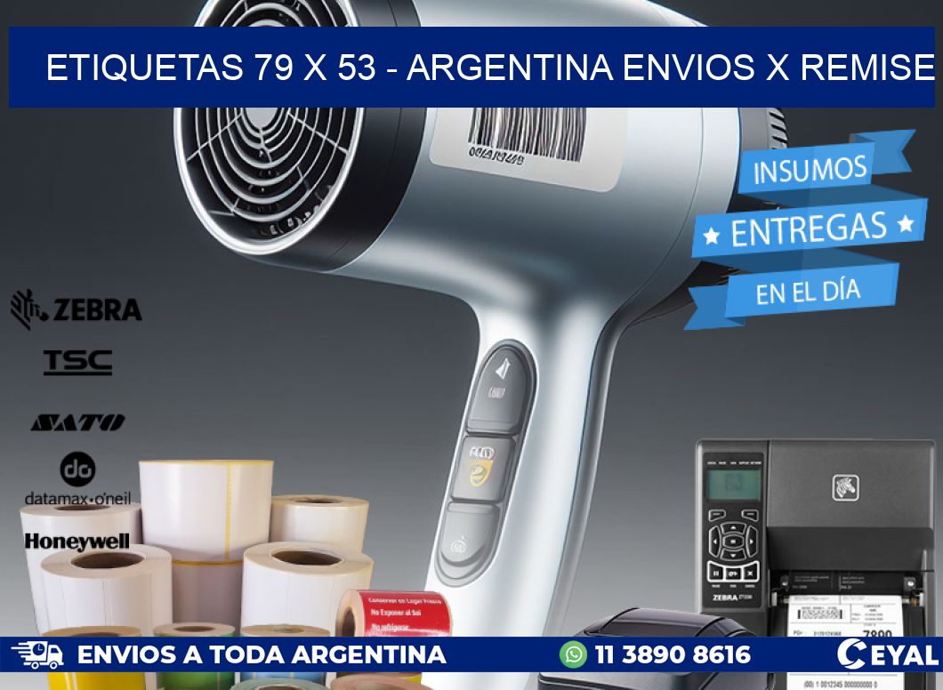 ETIQUETAS 79 x 53 - ARGENTINA ENVIOS X REMISE