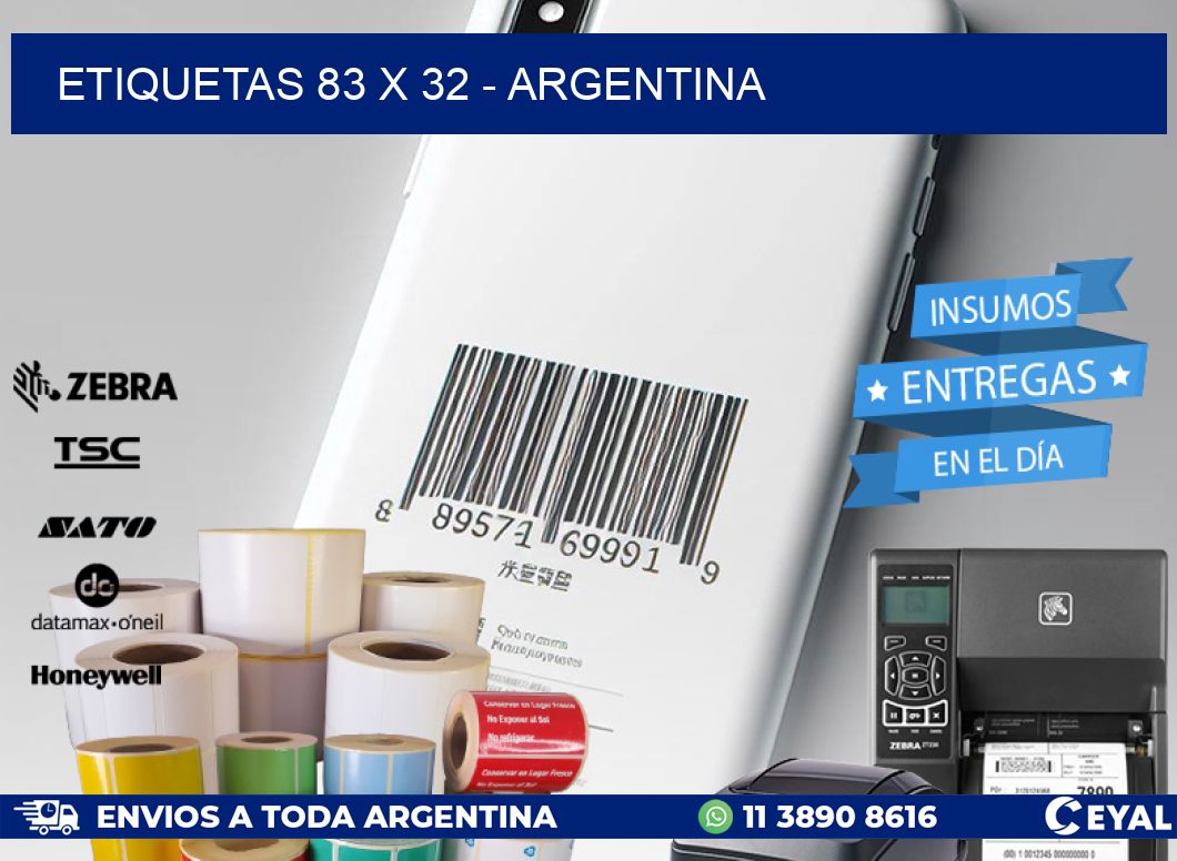 ETIQUETAS 83 x 32 - ARGENTINA