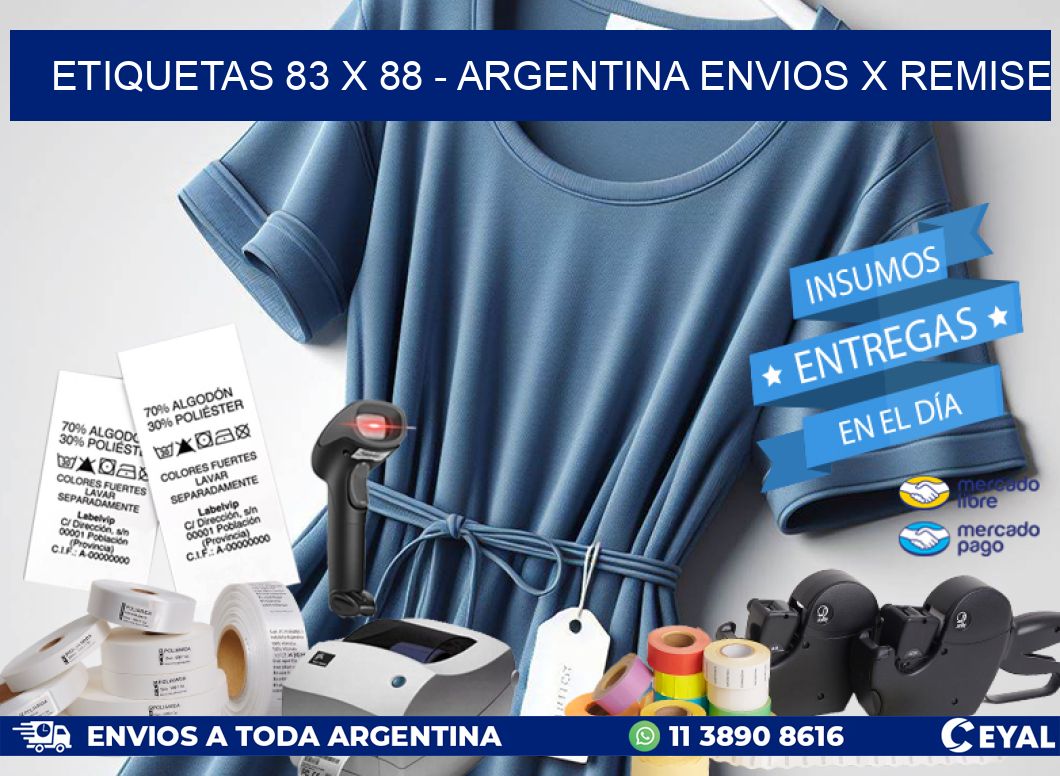 ETIQUETAS 83 x 88 – ARGENTINA ENVIOS X REMISE