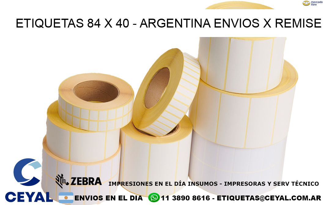 ETIQUETAS 84 x 40 – ARGENTINA ENVIOS X REMISE