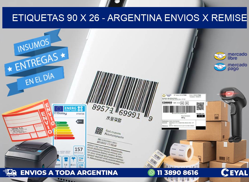 ETIQUETAS 90 x 26 - ARGENTINA ENVIOS X REMISE