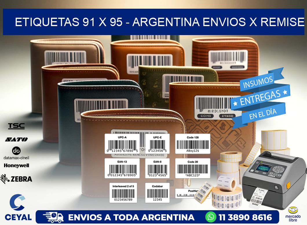 ETIQUETAS 91 x 95 - ARGENTINA ENVIOS X REMISE