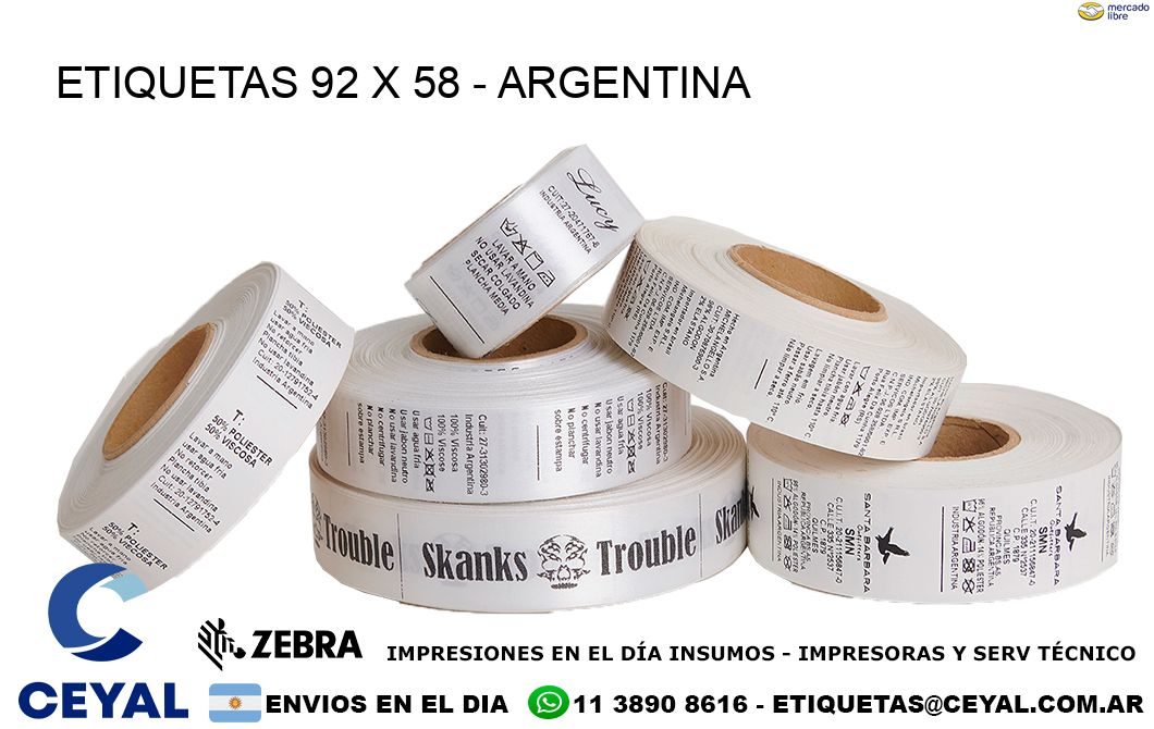 ETIQUETAS 92 x 58 - ARGENTINA