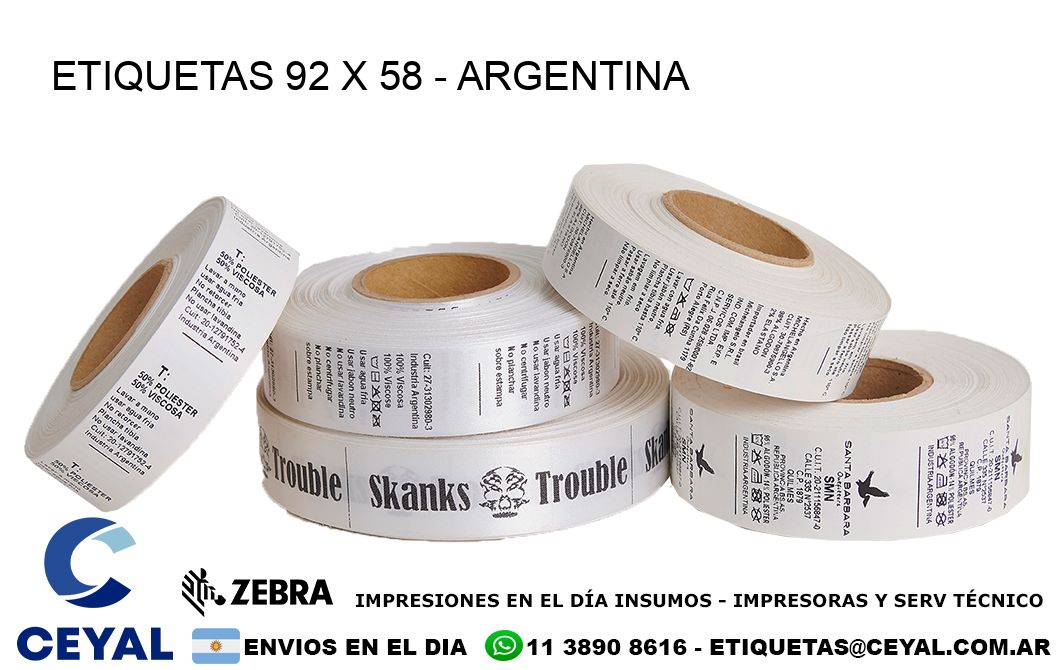 ETIQUETAS 92 x 58 - ARGENTINA