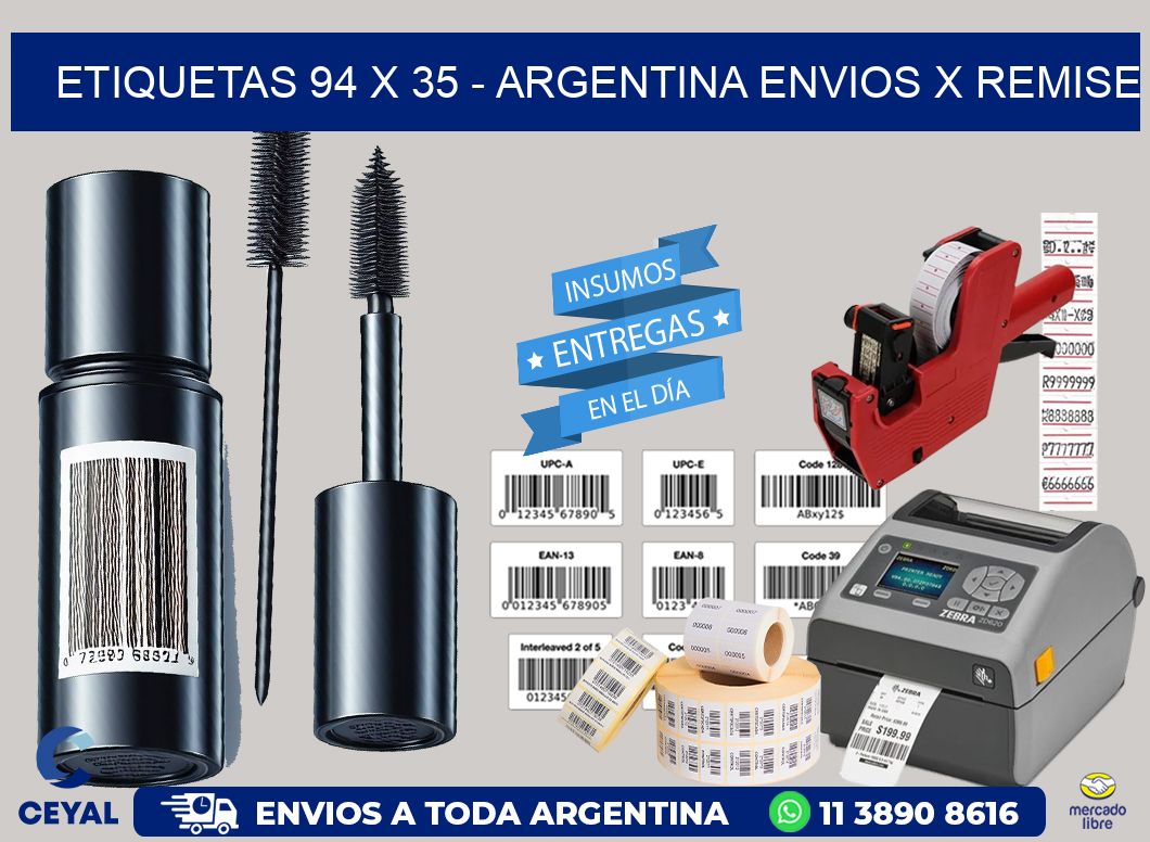 ETIQUETAS 94 x 35 - ARGENTINA ENVIOS X REMISE