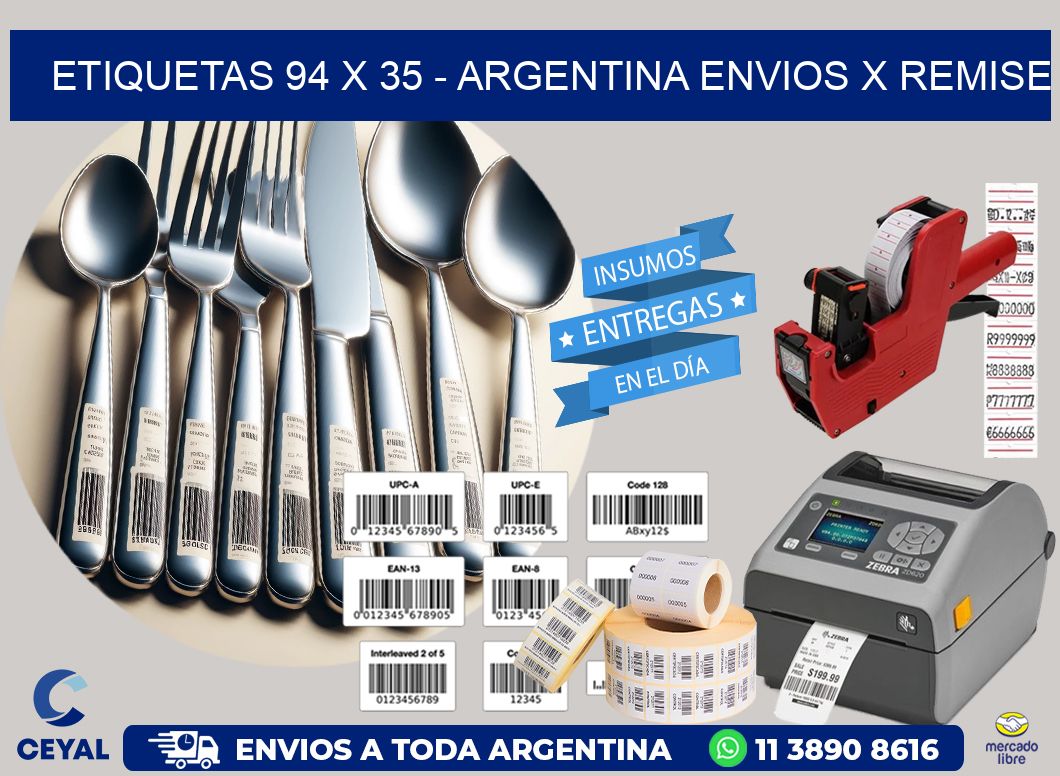 ETIQUETAS 94 x 35 – ARGENTINA ENVIOS X REMISE