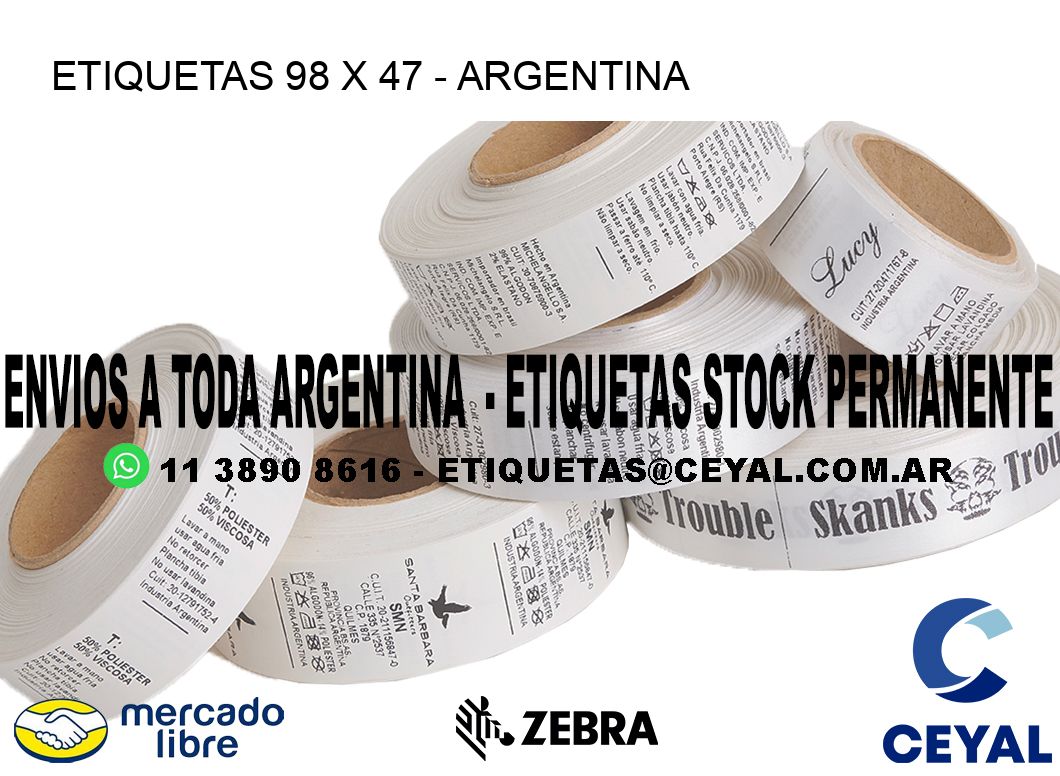 ETIQUETAS 98 x 47 - ARGENTINA