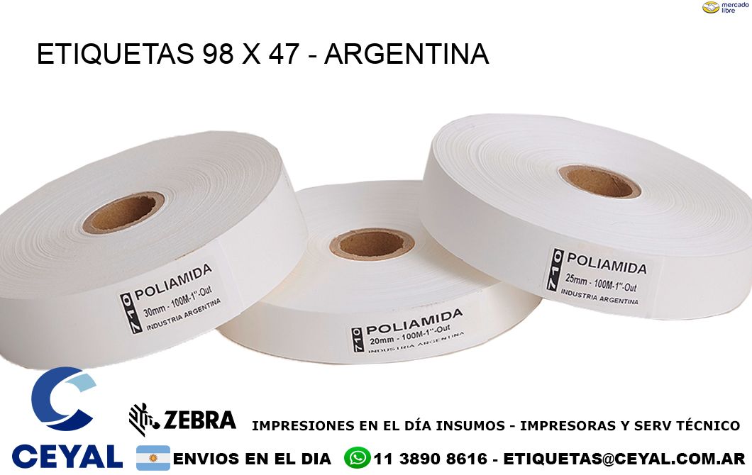 ETIQUETAS 98 x 47 - ARGENTINA