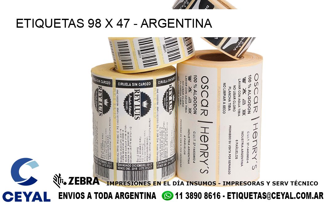 ETIQUETAS 98 x 47 - ARGENTINA