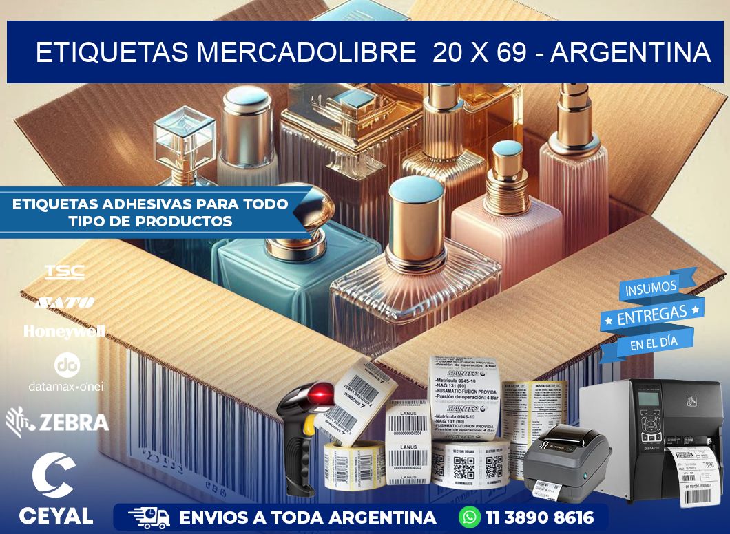 ETIQUETAS MERCADOLIBRE  20 x 69 – ARGENTINA