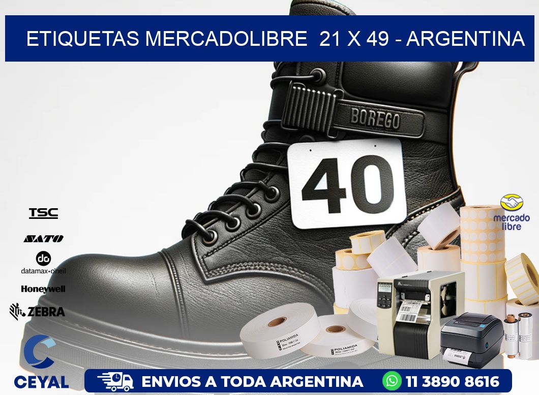 ETIQUETAS MERCADOLIBRE  21 x 49 - ARGENTINA