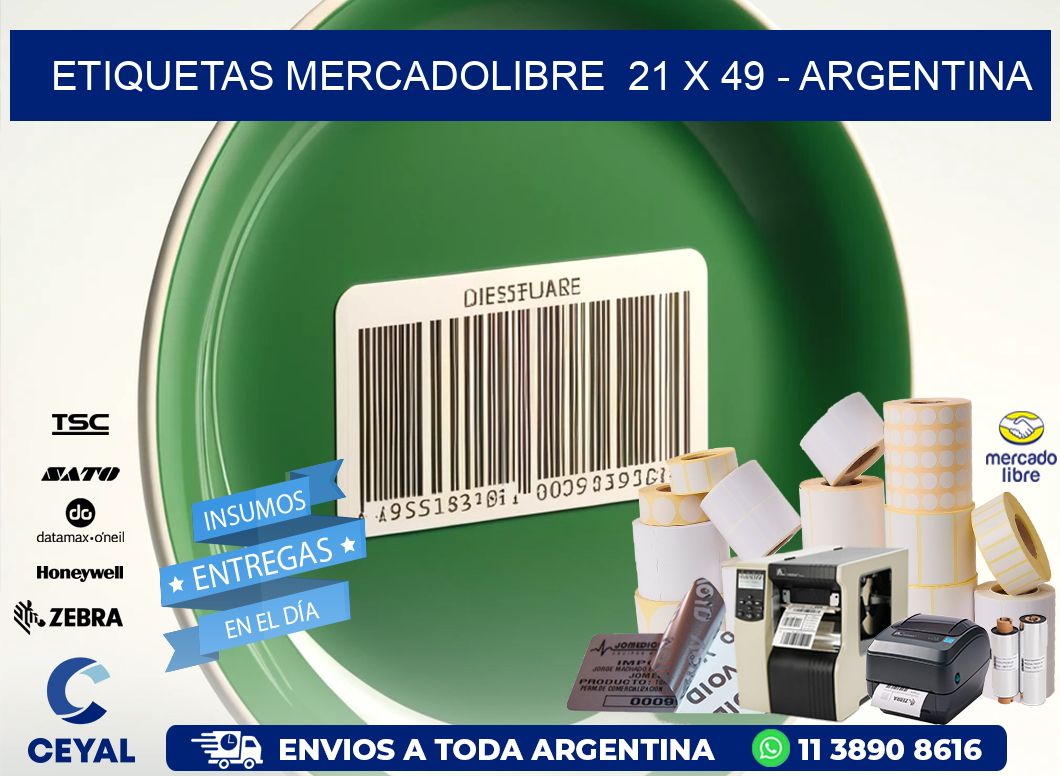 ETIQUETAS MERCADOLIBRE  21 x 49 - ARGENTINA