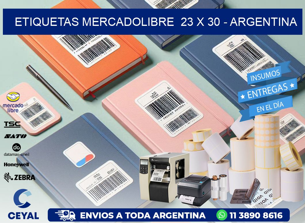 ETIQUETAS MERCADOLIBRE  23 x 30 - ARGENTINA