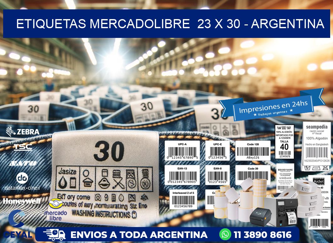ETIQUETAS MERCADOLIBRE  23 x 30 - ARGENTINA
