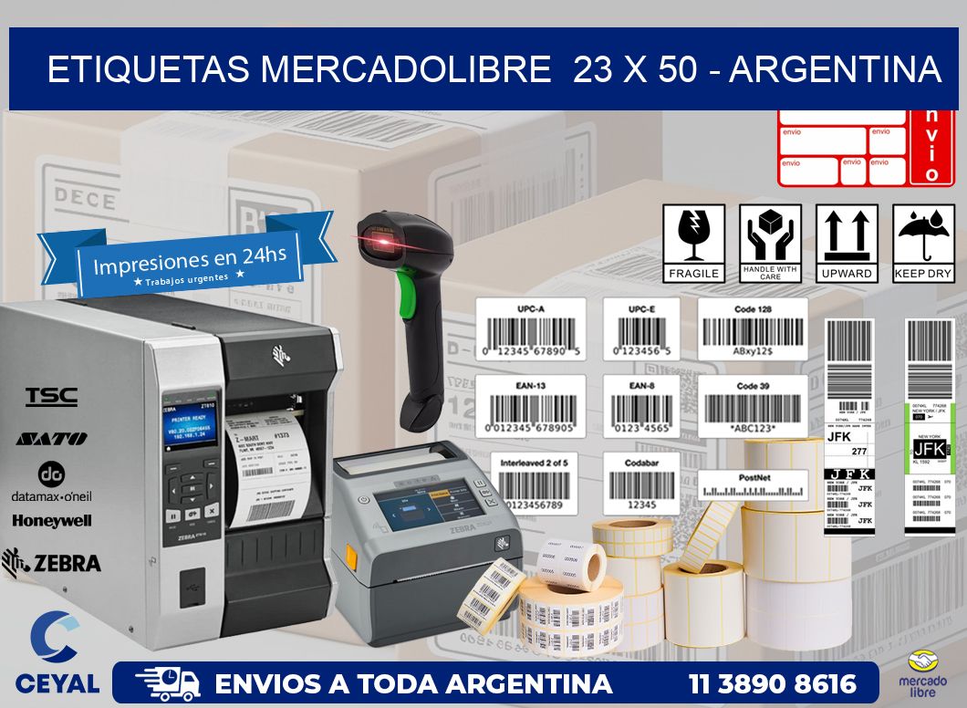 ETIQUETAS MERCADOLIBRE  23 x 50 – ARGENTINA