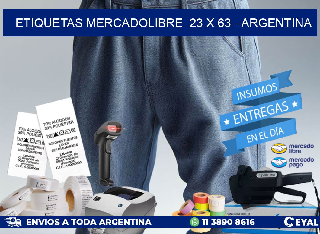 ETIQUETAS MERCADOLIBRE  23 x 63 – ARGENTINA