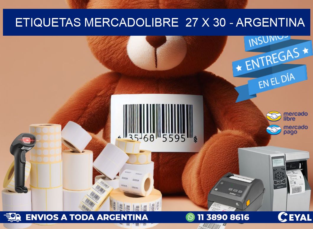 ETIQUETAS MERCADOLIBRE  27 x 30 - ARGENTINA