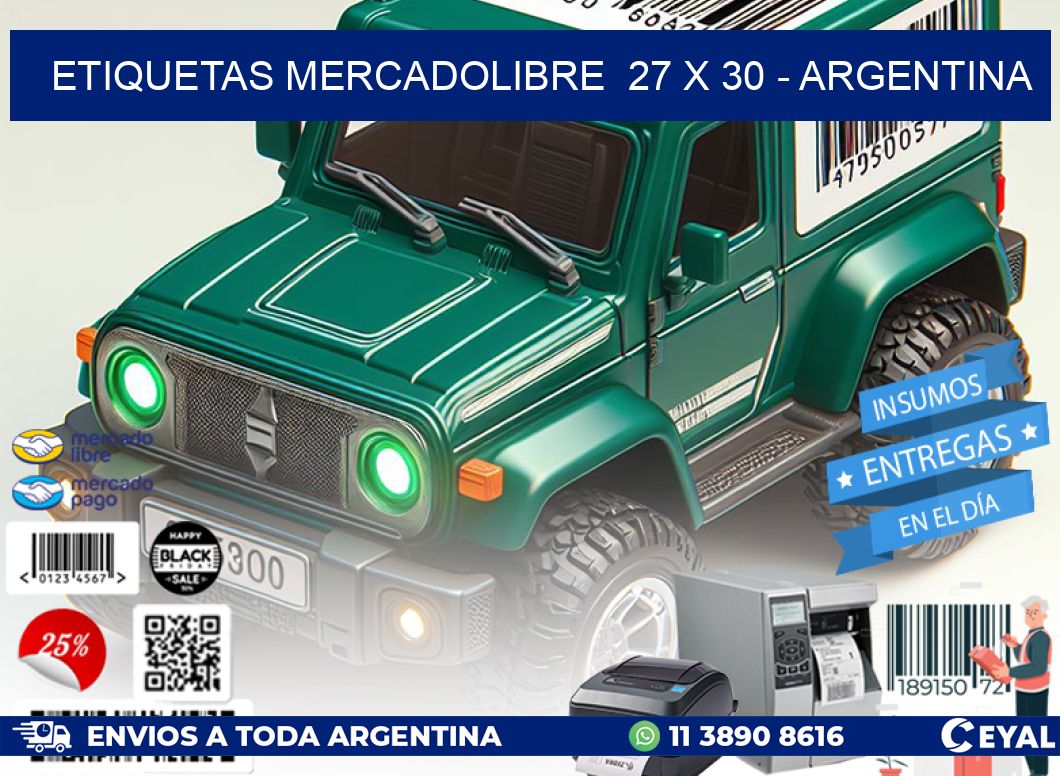 ETIQUETAS MERCADOLIBRE  27 x 30 - ARGENTINA