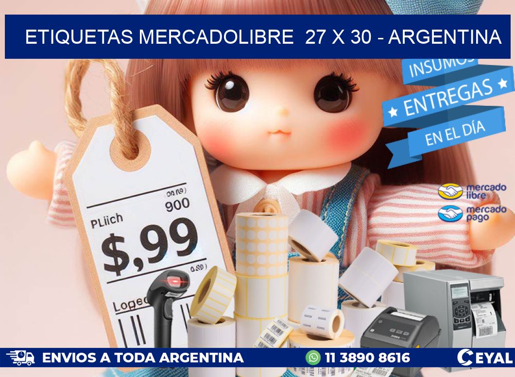 ETIQUETAS MERCADOLIBRE  27 x 30 - ARGENTINA
