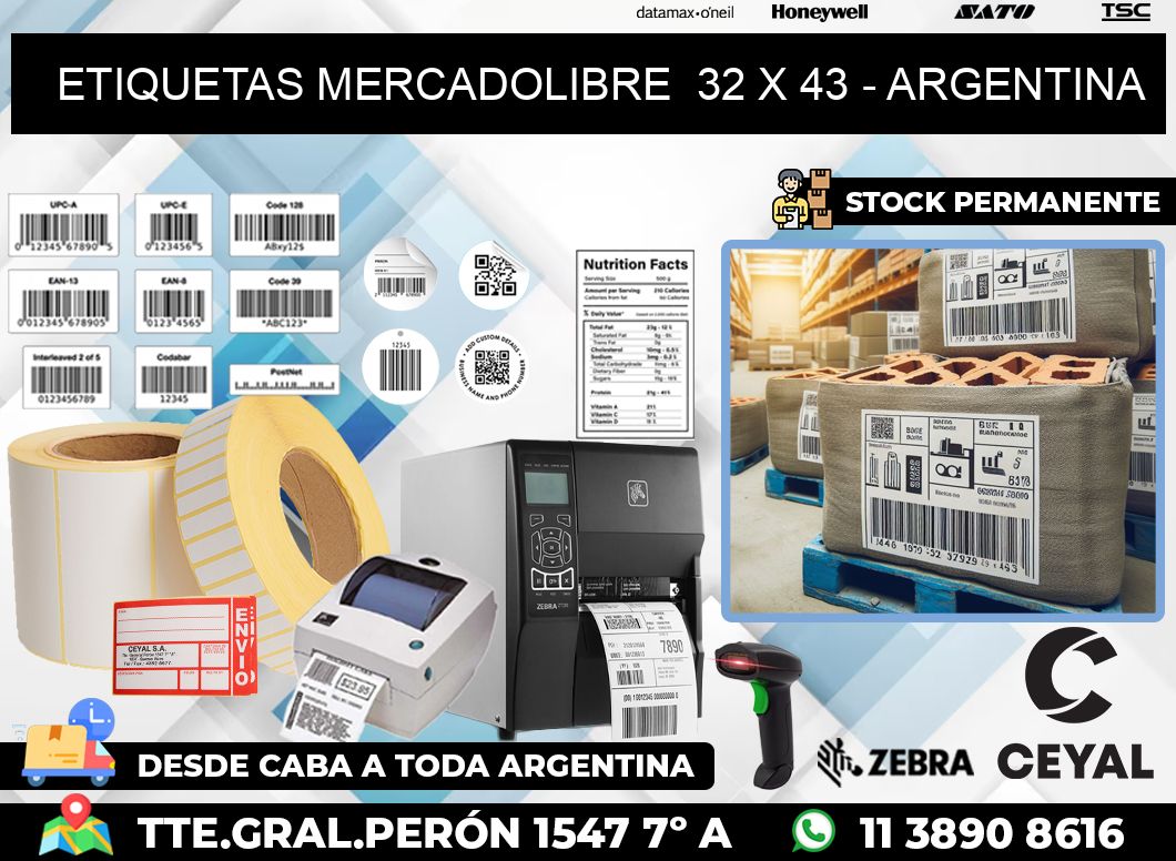 ETIQUETAS MERCADOLIBRE  32 x 43 – ARGENTINA