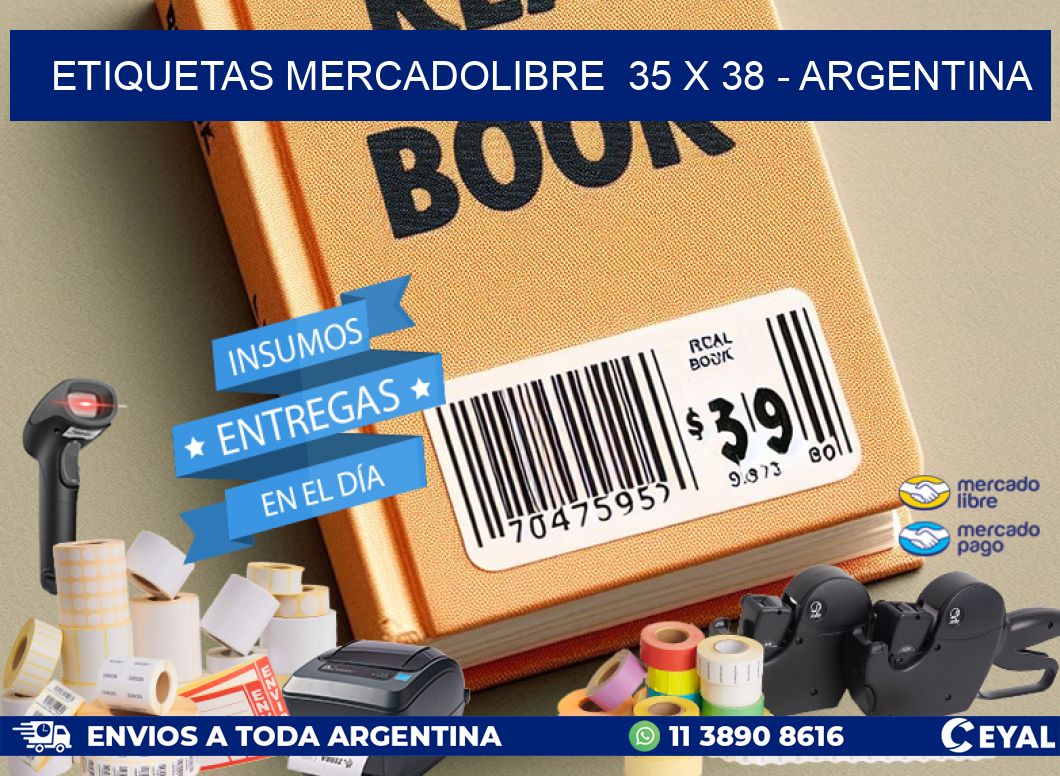 ETIQUETAS MERCADOLIBRE  35 x 38 - ARGENTINA