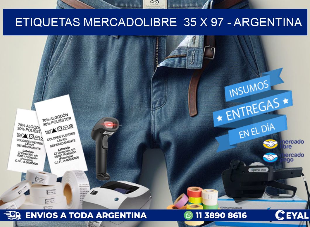 ETIQUETAS MERCADOLIBRE  35 x 97 – ARGENTINA