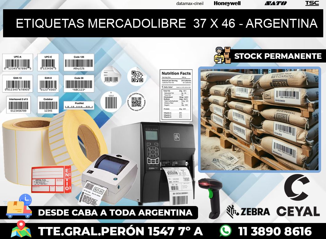 ETIQUETAS MERCADOLIBRE  37 x 46 – ARGENTINA