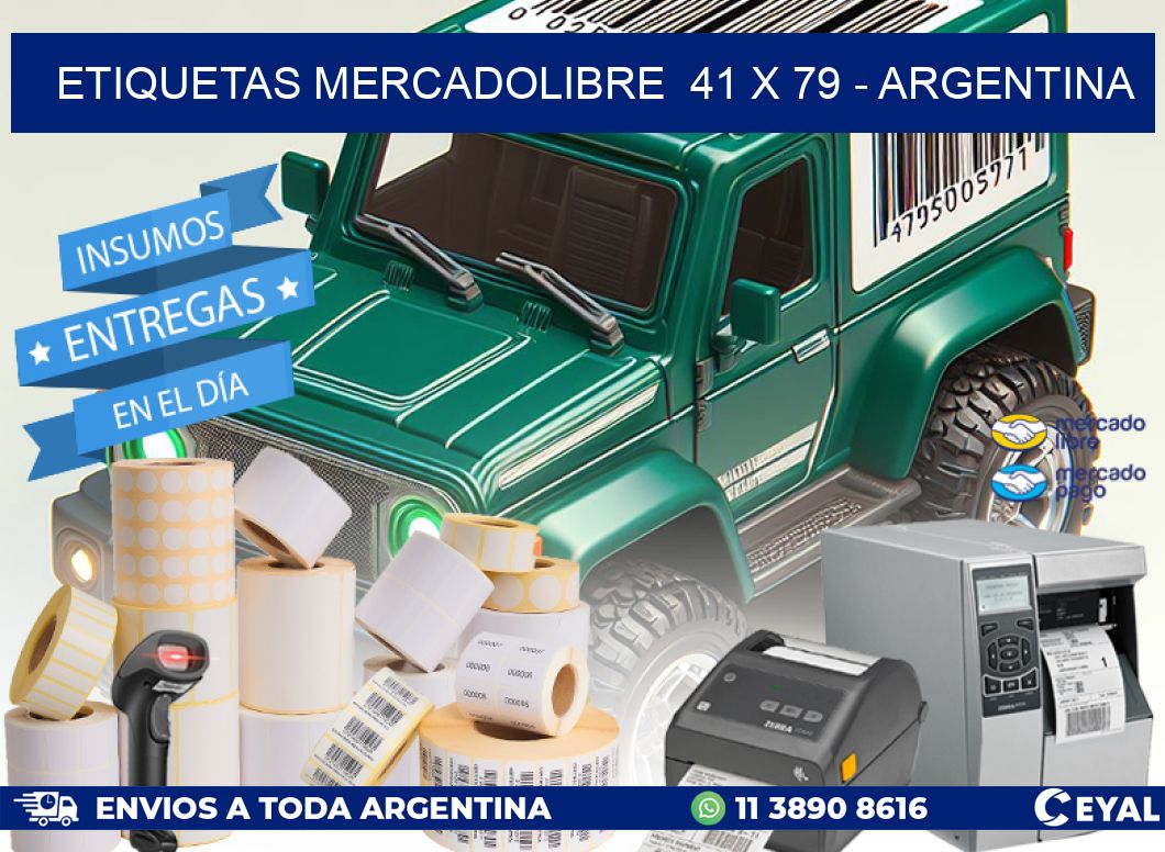 ETIQUETAS MERCADOLIBRE  41 x 79 - ARGENTINA