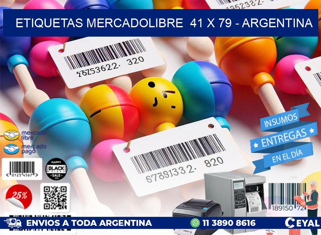 ETIQUETAS MERCADOLIBRE  41 x 79 - ARGENTINA