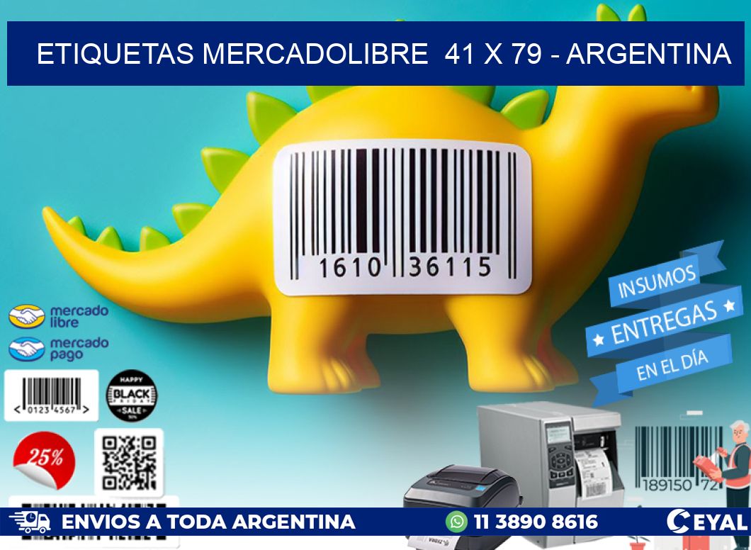 ETIQUETAS MERCADOLIBRE  41 x 79 - ARGENTINA