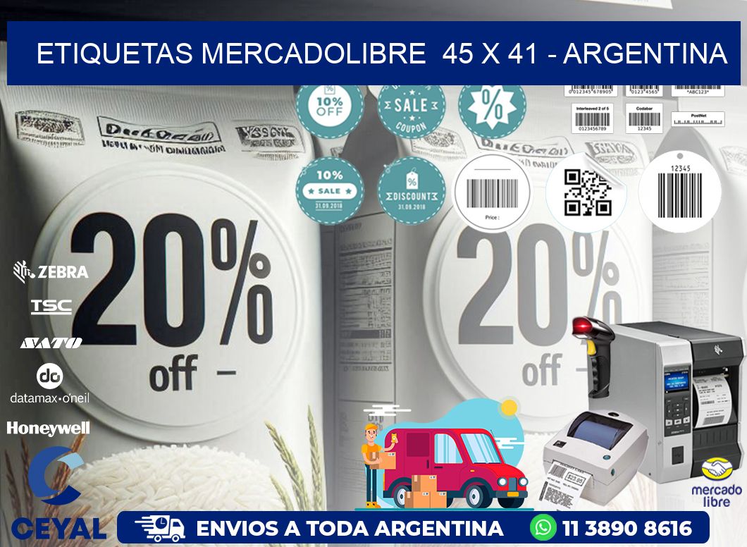 ETIQUETAS MERCADOLIBRE  45 x 41 - ARGENTINA