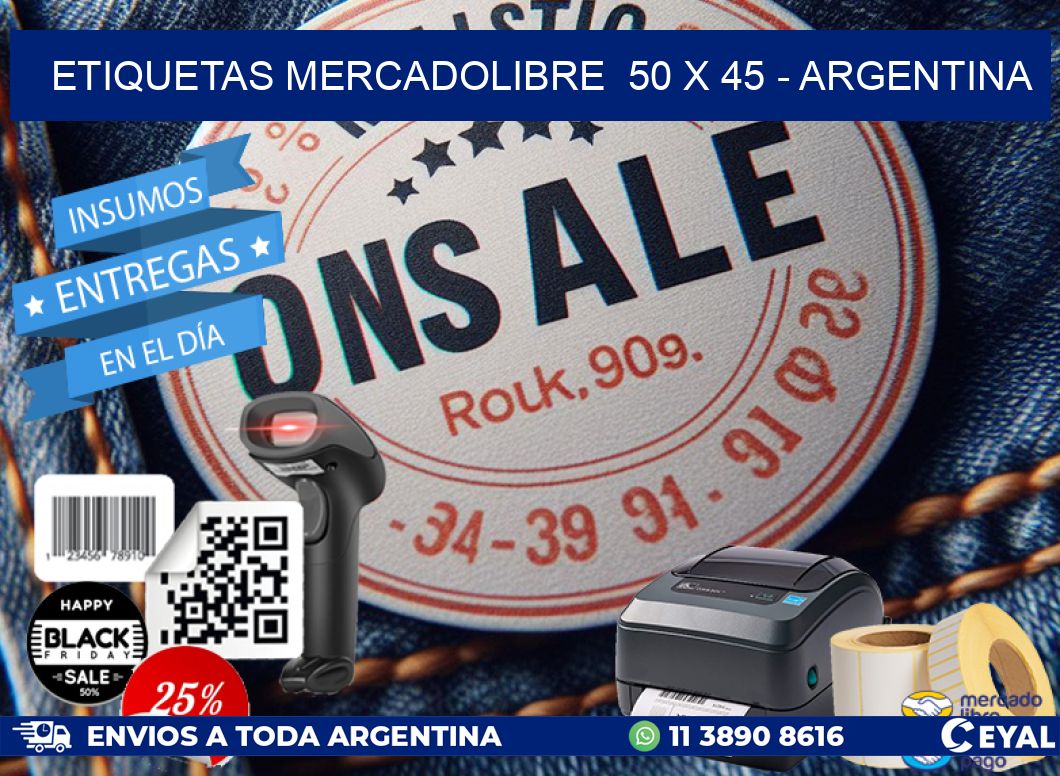 ETIQUETAS MERCADOLIBRE  50 x 45 - ARGENTINA