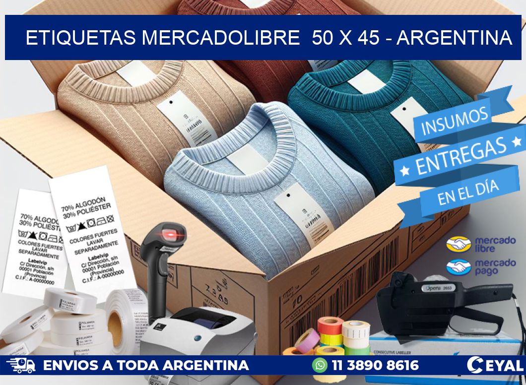 ETIQUETAS MERCADOLIBRE  50 x 45 – ARGENTINA