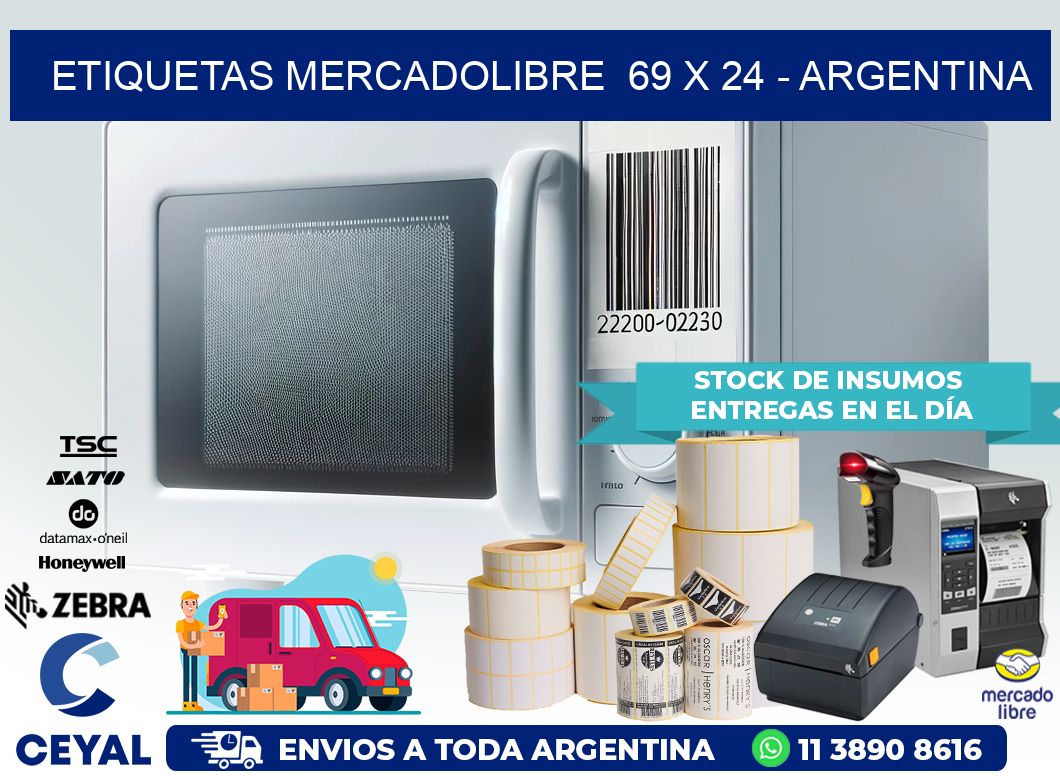 ETIQUETAS MERCADOLIBRE  69 x 24 – ARGENTINA