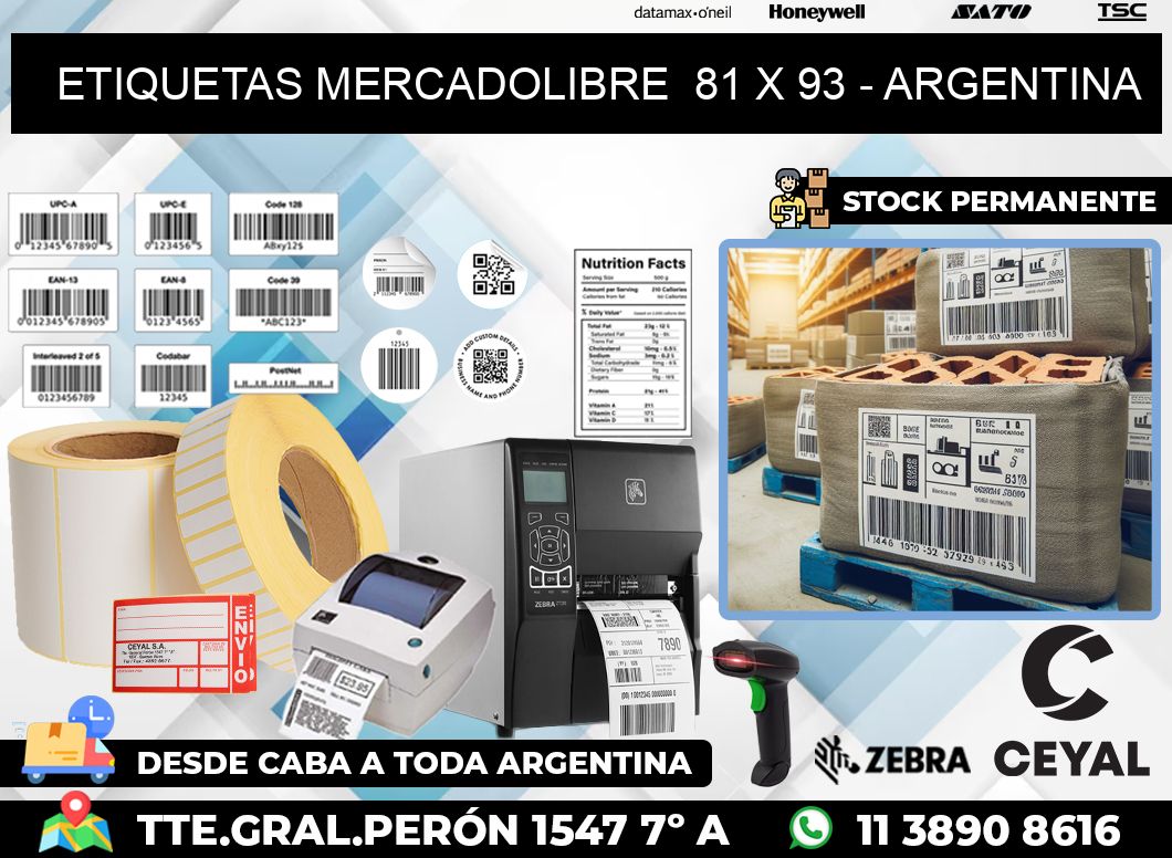 ETIQUETAS MERCADOLIBRE  81 x 93 – ARGENTINA