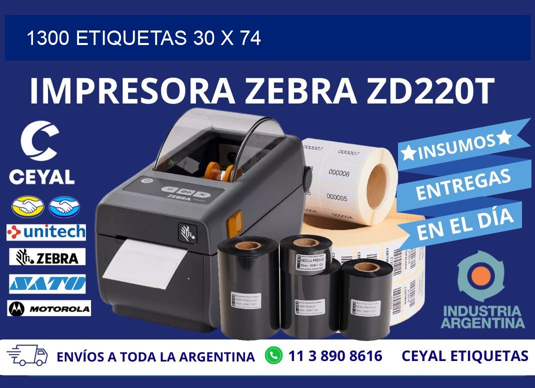 1300 ETIQUETAS 30 x 74