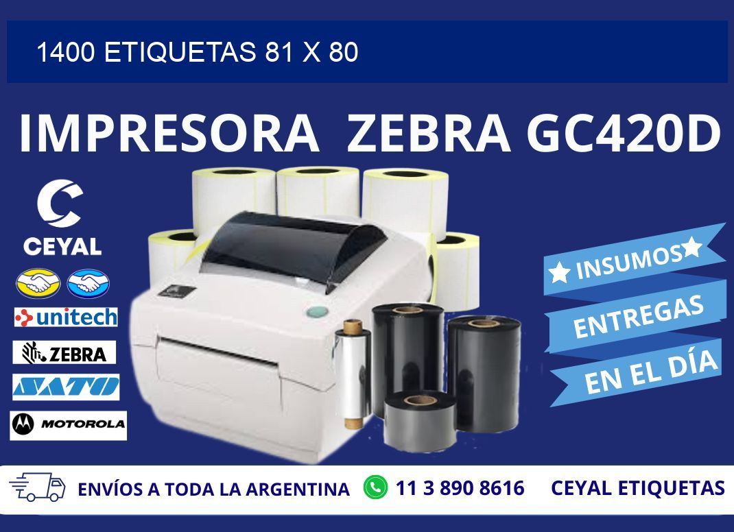 1400 ETIQUETAS 81 x 80