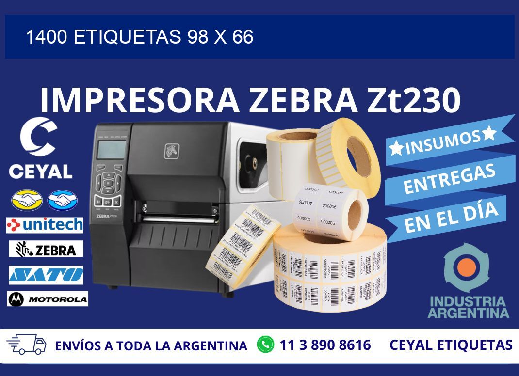1400 ETIQUETAS 98 x 66