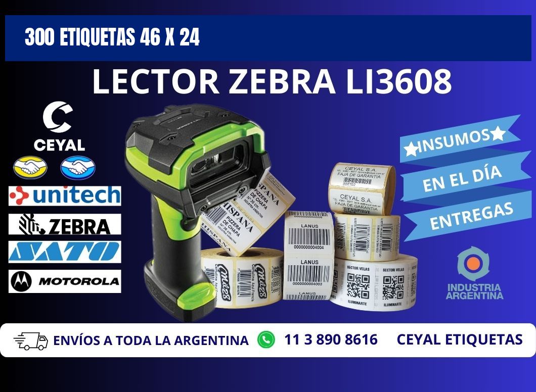 300 ETIQUETAS 46 x 24