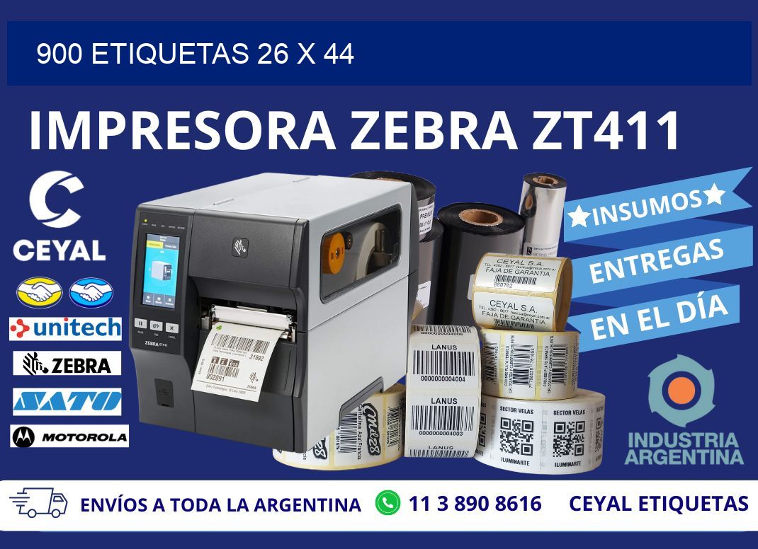 900 ETIQUETAS 26 x 44