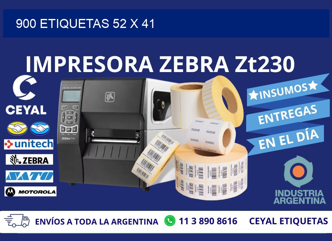 900 ETIQUETAS 52 x 41