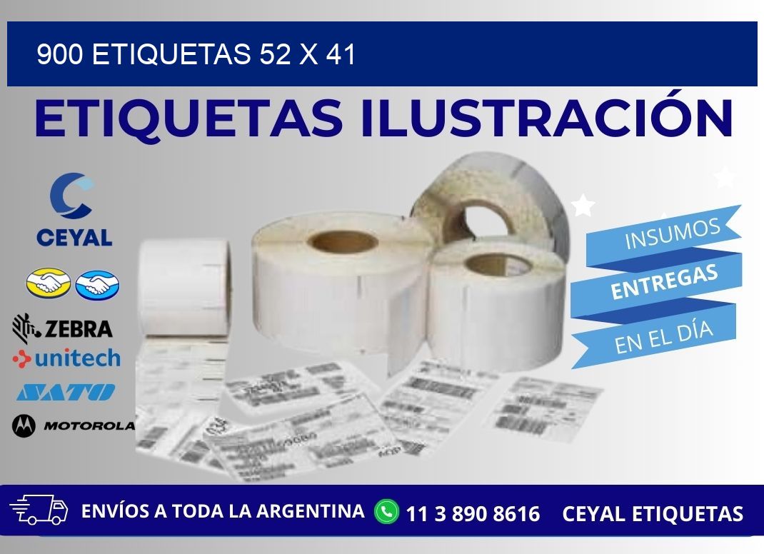 900 ETIQUETAS 52 x 41