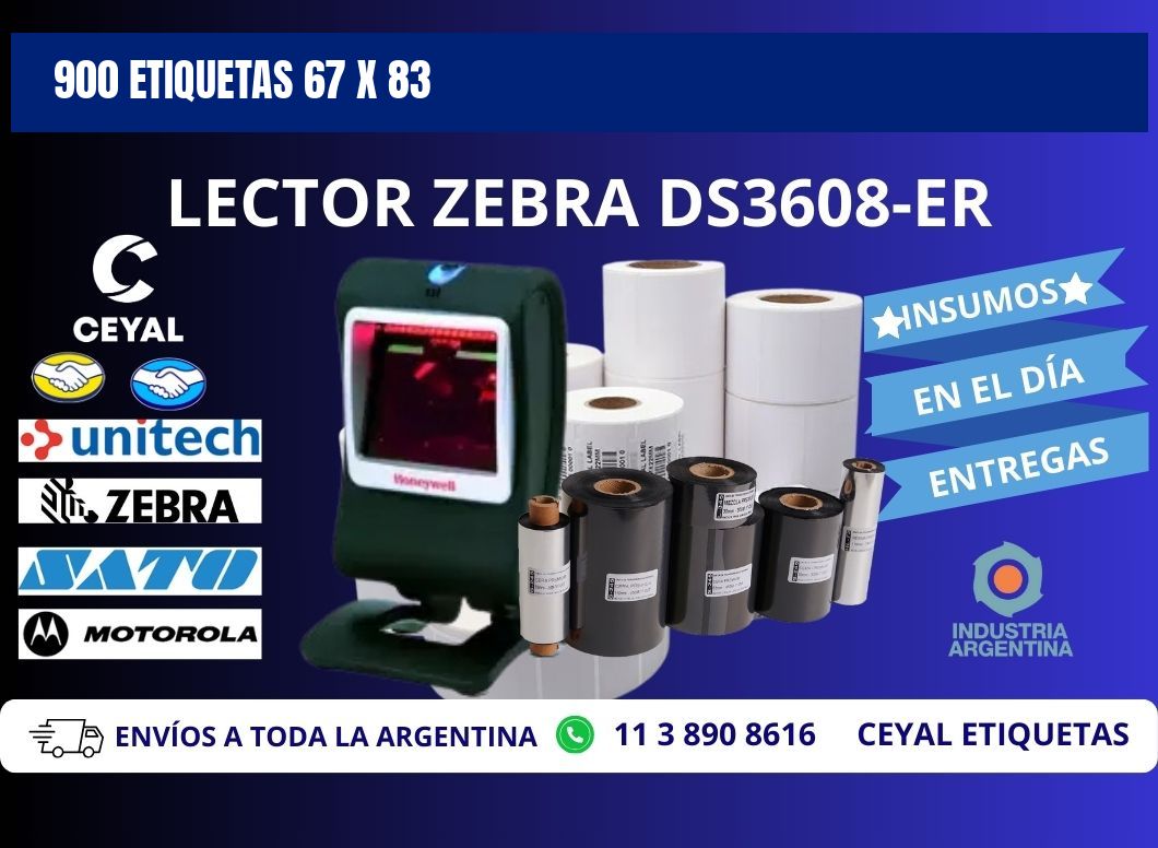 900 ETIQUETAS 67 x 83